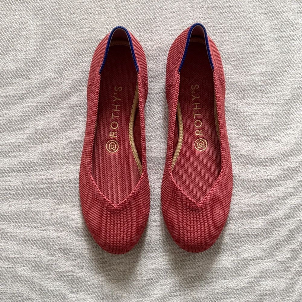 Rothy's Salmon Knit Slip-On Flats size 8
